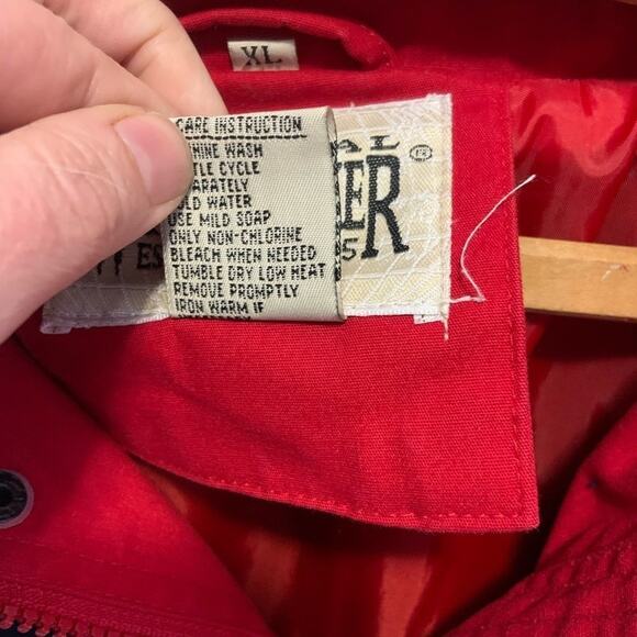 Vintage 90s Original Windbreaker brand red white and blue zip up jacket coat xl - Picture 6 of 8